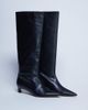 Topshop Topshop Sophie Premium leather pointed toe knee high boots in black - 1