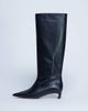 Topshop Topshop Sophie Premium leather pointed toe knee high boots in black - 2