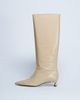 Topshop Topshop Sophie Premium leather pointed toe knee high boots in buttermilk-White - 1