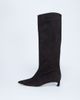 Topshop Topshop Sophie Premium suede leather pointed toe knee high boots in chocolate-Brown - 1