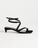 Topshop Topshop Sophie strappy mid heel sandals in black print hair on real leather - 1