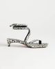 Topshop Topshop Sophie strappy mid heel sandals in dalmatian print hair on real leather-White - 1
