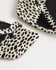 Topshop Topshop Sophie strappy mid heel sandals in dalmatian print hair on real leather-White - 4