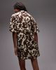 Topshop Topshop souvenir mini shirt dress in abstract cow hide print-Multi - 2