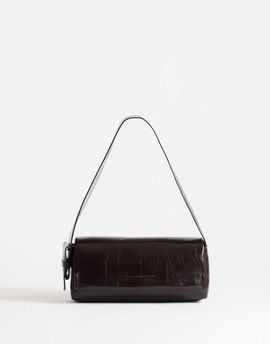 Topshop Topshop Spencer strap detail shoulder bag in chocolate-Brown