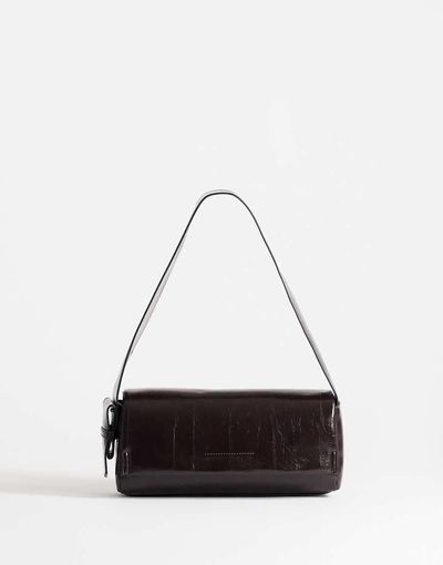 Topshop Topshop Spencer strap detail shoulder bag in chocolate-Brown