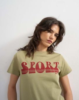 Topshop Topshop Sport graphic boxy tee in green