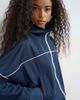 Topshop Topshop sports high neck piped jacket in navy - 2