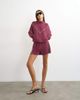 Topshop Topshop sporty piping detail shorts in burgundy - part of a set-Red - 1