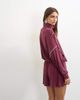 Topshop Topshop sporty piping half zip top in burgundy - part of a set-Red - 2