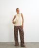 Topshop Topshop spot plisse wide leg pants in brown-Black - 1