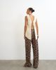 Topshop Topshop spot plisse wide leg pants in brown-Black - 3