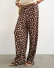 Topshop Topshop spot plisse wide leg pants in brown-Black - 4
