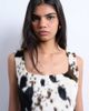 Topshop Topshop square neck 90s mini dress in faux pony hair-Brown - 2