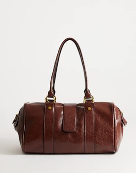 Topshop Topshop Star hardware detail bowler shoulder bag chocolate-Brown