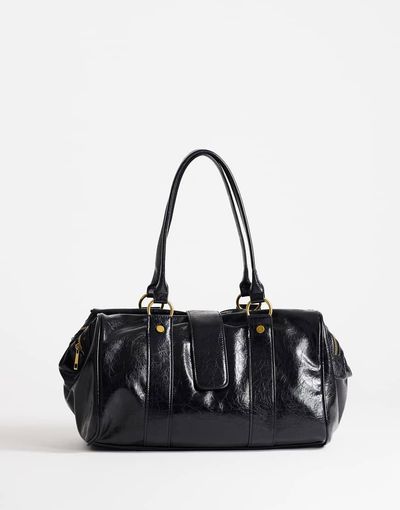 Topshop Topshop Star hardware detail bowler shoulder bag in black