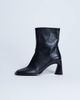 Topshop Topshop Star Premium leather round toe block heel boots in black - 1