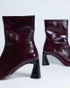 Topshop Topshop Star Premium leather round toe block heel boots in burgundy-Red - 2