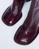 Topshop Topshop Star Premium leather round toe block heel boots in burgundy-Red - 3