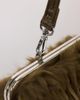 Topshop Topshop Steele small faux feather shoulder bag in khaki-Green - 4