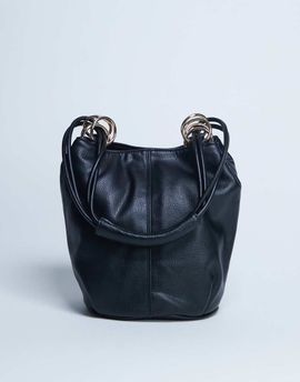 Topshop Topshop Steffie shoulder bag with ring detail in black