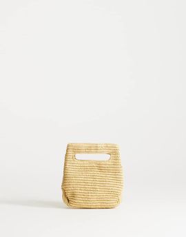 Topshop Topshop Stella small clutch purse in natural straw effect-Neutral