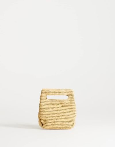 Topshop Topshop Stella small clutch purse in natural straw effect-Neutral
