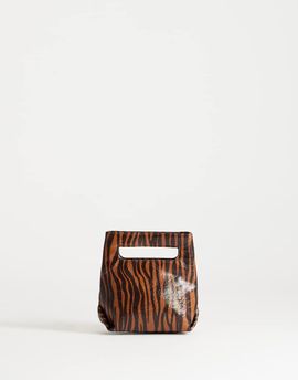 Topshop Topshop Stella small clutch purse in tiger-Brown