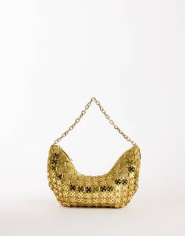 Topshop Topshop Stellan sequin medium scoop shoulder bag in gold
