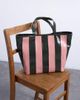 Topshop Topshop Stevie large striped faux leather tote in pink & khaki green - 2