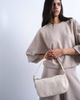 Topshop Topshop Stina real leather shoulder bag in off-white pony - 4