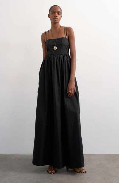 Topshop Topshop Strappy Open Back Cotton Poplin Dress