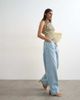 Topshop Topshop stripe fold over tie shoulder tank in green - 3
