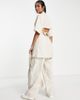 Topshop Topshop stripe linen-blend tie waist pants in beige - part of a set-Neutral - 2