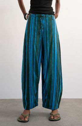 Topshop Topshop Stripe Linen Blend Barrel Pants