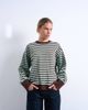 Topshop Topshop stripe oversized deep cuff sweat in mint and chocolate-Multi - 1