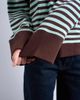 Topshop Topshop stripe oversized deep cuff sweat in mint and chocolate-Multi - 3