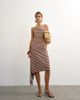 Topshop Topshop striped asymmetric skirt in brown - 1