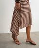 Topshop Topshop striped asymmetric skirt in brown - 4