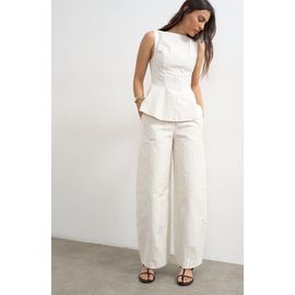 Topshop Topshop Striped Barrel Leg Pants
