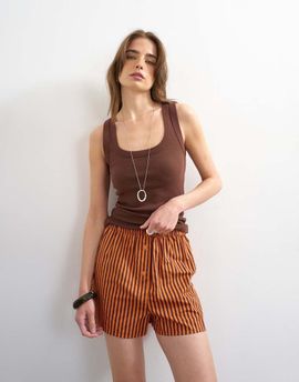 Topshop Topshop striped boxer shorts in orange-Multi