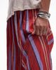 Topshop Topshop striped crinkle wide leg pants in red and lilac-Multi - 2