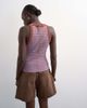 Topshop Topshop striped rib knit racer back tank top in brown - 2