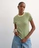 Topshop Topshop striped rib knit short sleeve tee in green - 1