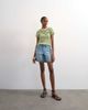 Topshop Topshop striped rib knit short sleeve tee in green - 3