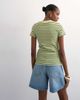 Topshop Topshop striped rib knit short sleeve tee in green - 4