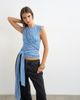 Topshop Topshop striped wrap detail tee in blue - 1