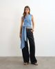 Topshop Topshop striped wrap detail tee in blue - 2