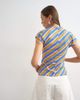 Topshop Topshop striped wrap front ruched top in multi-Green - 4
