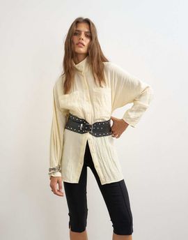 Topshop Topshop studded real leather chunky belt in black